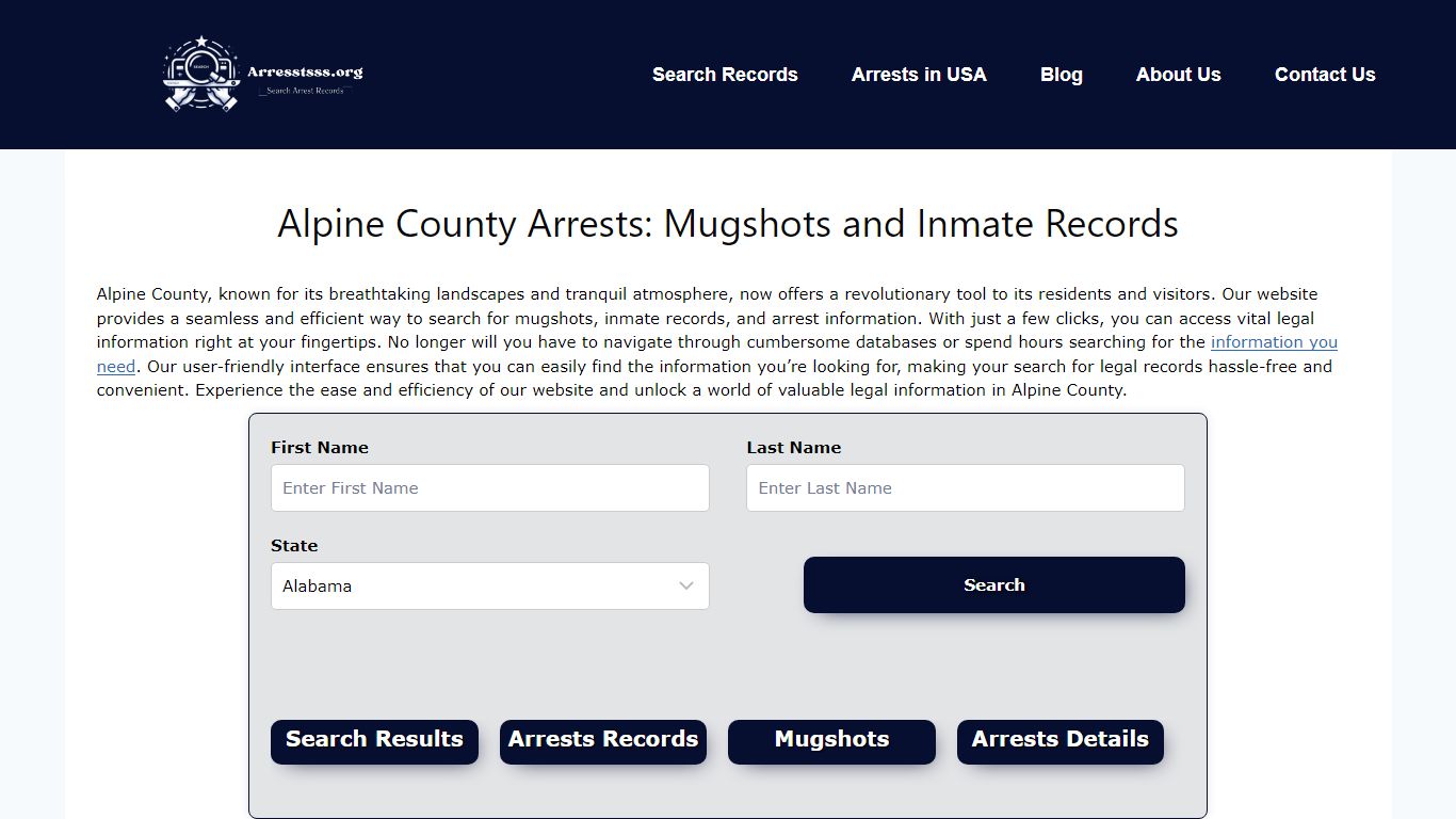 Alpine County Arrests: Mugshots and Inmate Records